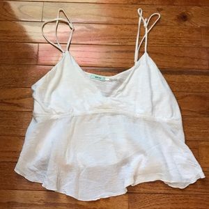 Kimchi Blue- White Ruffle Crop Top
